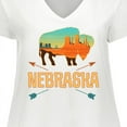 thumbnail image 4 of Inktastic Nebraska Vacation Buffalo Women's Plus Size V-Neck T-Shirt, 4 of 5