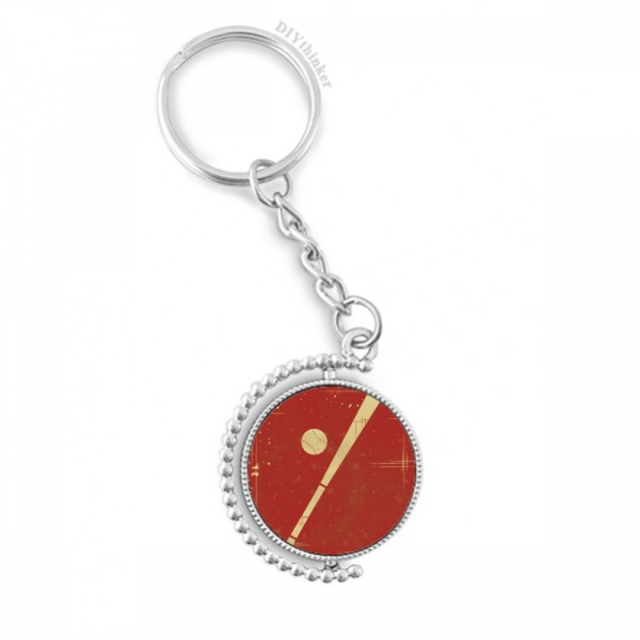 sport baseball illustration red pattern rotatable keyholder disc accessories chain clip