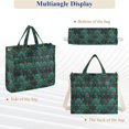 thumbnail image 6 of FORMRS Womens Corduroy Tote Bag Crossbody Shoulder Purse Handbag with Detachable Strap, Green Art Abstract Pattern, 6 of 7