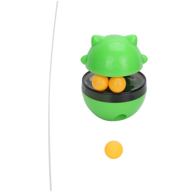 Dispensador de comida para gatos con fugas, ABS, rodante, pelota de entrenamiento, juguetes interactivos, verde