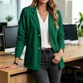 thumbnail image 4 of Chiccall Women’s Sweatshirt Blazer Jacket, Long Sleeve Lapel Shoulder Pads Lined Office Casual Sport Coat with Pockets, Loose Fit Work Outerwear for Daily Business, 4 of 9