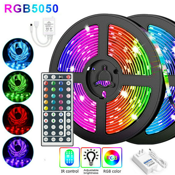 Led Lights Meters Long Led Strip Lights for Bedroom Color Changing with Power Supply and - Walmart.com