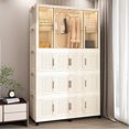 thumbnail image 7 of 17 Cube Portable Wardrobe For , Blankets, And Clothes, White Finish Modern Cabinet With Storage Option, 7 of 7