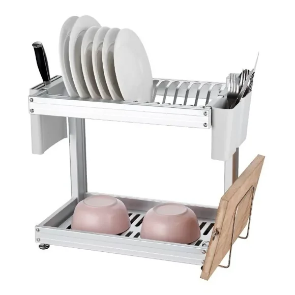 Escurridor de Trastes EKE Life Home de Lujo Aluminio 2 Niveles