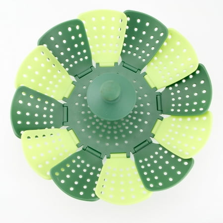 Silicone Vegetable Steamer - Lotus Steamer Basket Folding for Steaming Vegetable Silicone Feet Green