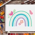 thumbnail image 3 of 12PCS Boho Rainbow Stencils 11.6x8.3 Inch Large Nursery Decor Reusable Plastic Template Painting on Wall Wood Fabric DIY Art Crafts Cardmaking, 3 of 9