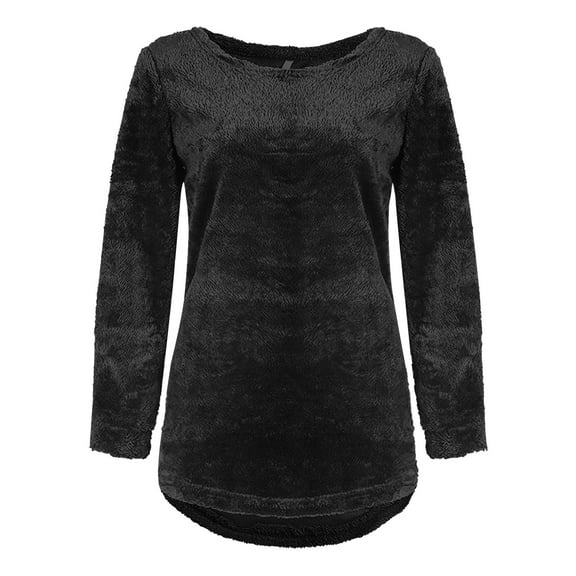 Baqcunre Crew Neck Plush Top Long Sleeve Thin Fashion Ladies Pullover Sweater Womens Tops Fall Sweaters For Women Trendy Women'S Sweaters Women Clothing Sweaters For Women,Color Black,Size L