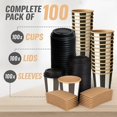 thumbnail image 2 of missunny-[100 Pack] 12oz Disposable Coffee Cups with Lids & Sleeves - Double Wall Kraft Paper to Go Hot/Cold Beverage Cups with Lids, 2 of 5