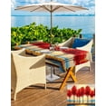 thumbnail image 5 of Outdoor Tablecloth with Umbrella Hole & Zipper, Autumn Leaves Rectangle Tablecloth 60x102 Inch, Orange Sunrise Ombre Lake Reflection Patio Table Cover Waterproof Table Cloth for Picnic/Party, 5 of 7