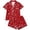 p-530Red1211, variant on CAIVO 2 Piece Pajama Sets Girls Lapel Short Sleeve Button Down Shirt With Shorts Bowknot Printed Casual Loungewear Sleepwear For Kids Soft Breathable Summer Nightclothes Homewear