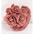 thumbnail image 3 of Fennco Styles Heart Shaped Felt Flowers Decorative Filled Throw Pillow 13" W X 13" L – Pink 3D Rose Accent Cushion for Bed, Couch, Sofa, Home, Office Décor, Holidays, Housewarming and Valentine's Day, 3 of 5