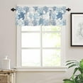 thumbnail image 3 of Teal Stripes Valances Window Treatment Farmhouse Decor, Vintage Teal Boho Striped Rod Pocket Valance Curtains for Living Room, Bedroom, Kitchen, 54" W x 18" L - 1 Panel, 3 of 6