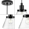 thumbnail image 3 of Progress Lighting Hinton 1-Light Pendant, Matte Black, Seeded Glass, 3 of 11