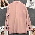 thumbnail image 4 of Defitshape Women's Single Breasted Blazer Soft Business Casual Office Work Slim Fit Two Button Blazer Jacket Fall Top Flap Pocket Dressy Long Sleeve Suit Jacket Pink Medium, 4 of 4