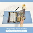 thumbnail image 5 of 2 Pack Pencil Bag 9.84x6.1 Inch 3-Ring Page Turning Folder Zipper Pencil Case Pencil Bag Page Turning File Bag Golden Fish, 5 of 6