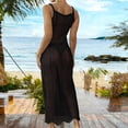 thumbnail image 4 of Qzwdhjm Womens Crochet Beach Coverup Hollow Out Maxi Cami Dresses Square Neck Scalloped Hem Swimsuits Coverups Beach Holidays Bikini Coverup, 4 of 5
