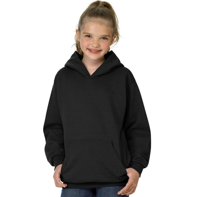 Hanes Chandail à Capuchon pour Jeunes ComfortBlend EcoSmart, L, Noir