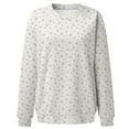 thumbnail image 4 of Puliio Womens Oversized Hoodies Floral Print Crewneck Long Sleeve Pullover Top Womens Elegant Temperament Daily Wear Hoodless Sweatshirts, 4 of 5