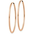thumbnail image 2 of 14k Rose Gold Polished Endless Tube Hoop Earrings - 37.5mm, 2 of 6