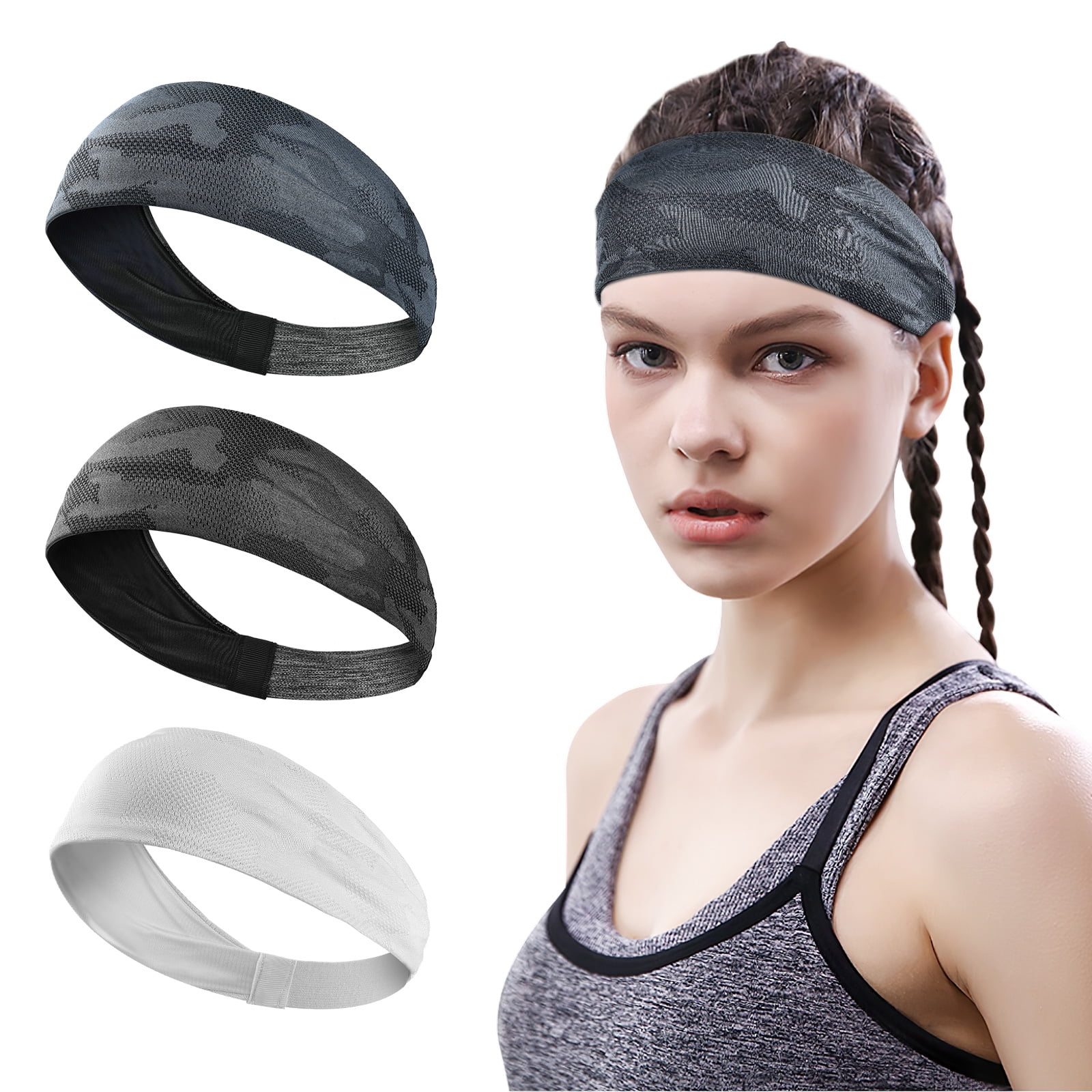Vibger 3 Pack Headbands for Women Yoga Running Headbands Sports