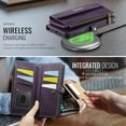 thumbnail image 4 of for Samsung Galaxy S21 Ultra Wallet Case with Card Slots [9 Cards + Cash Slot + Zipper Pocket] Magnetic Closure, Detachable Strap, Kickstand, RFID Blocking & Shockproof TPU,Wireless Charging, 4 of 9