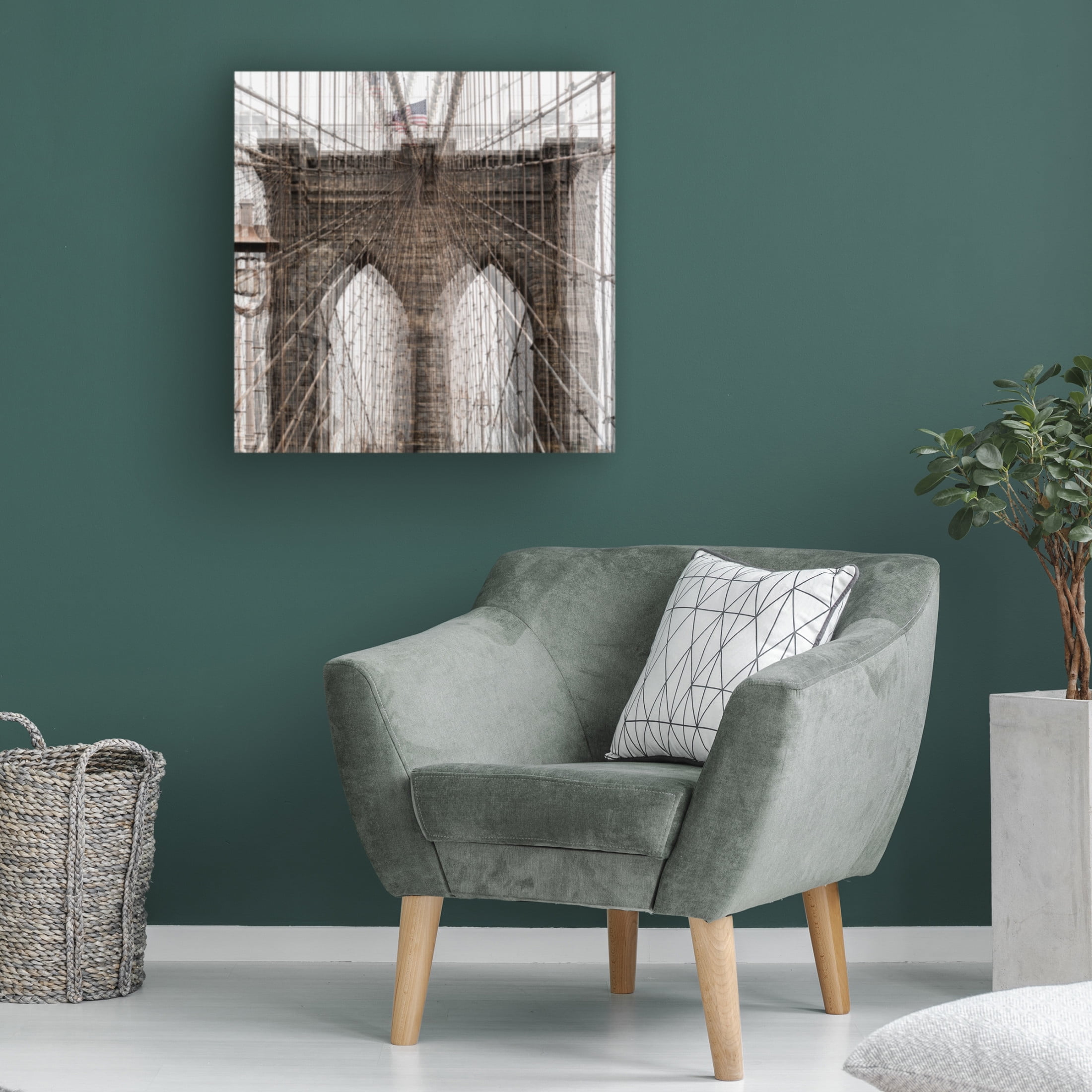Canvas Wall Art - Peter Pfeiffer 'Bbrriiddggee' Wall Art for Living Room, Bedroom, or Office D?cor by Trademark Fine Art - 18 x 18 Inches