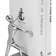 thumbnail image 4 of Kung Fu Man Bookends Heavy Duty Stainless Steel Non-Slip Bookend for Home, Office, Library, School, Decor (Kung Fu Man Silver), 4 of 5