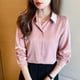 thumbnail image 4 of Fashion elegant satin shirts solid color ladies shirts causal Women's Blouses Spring Long Sleeve Shirts Tops Blusas Mujer, 4 of 5