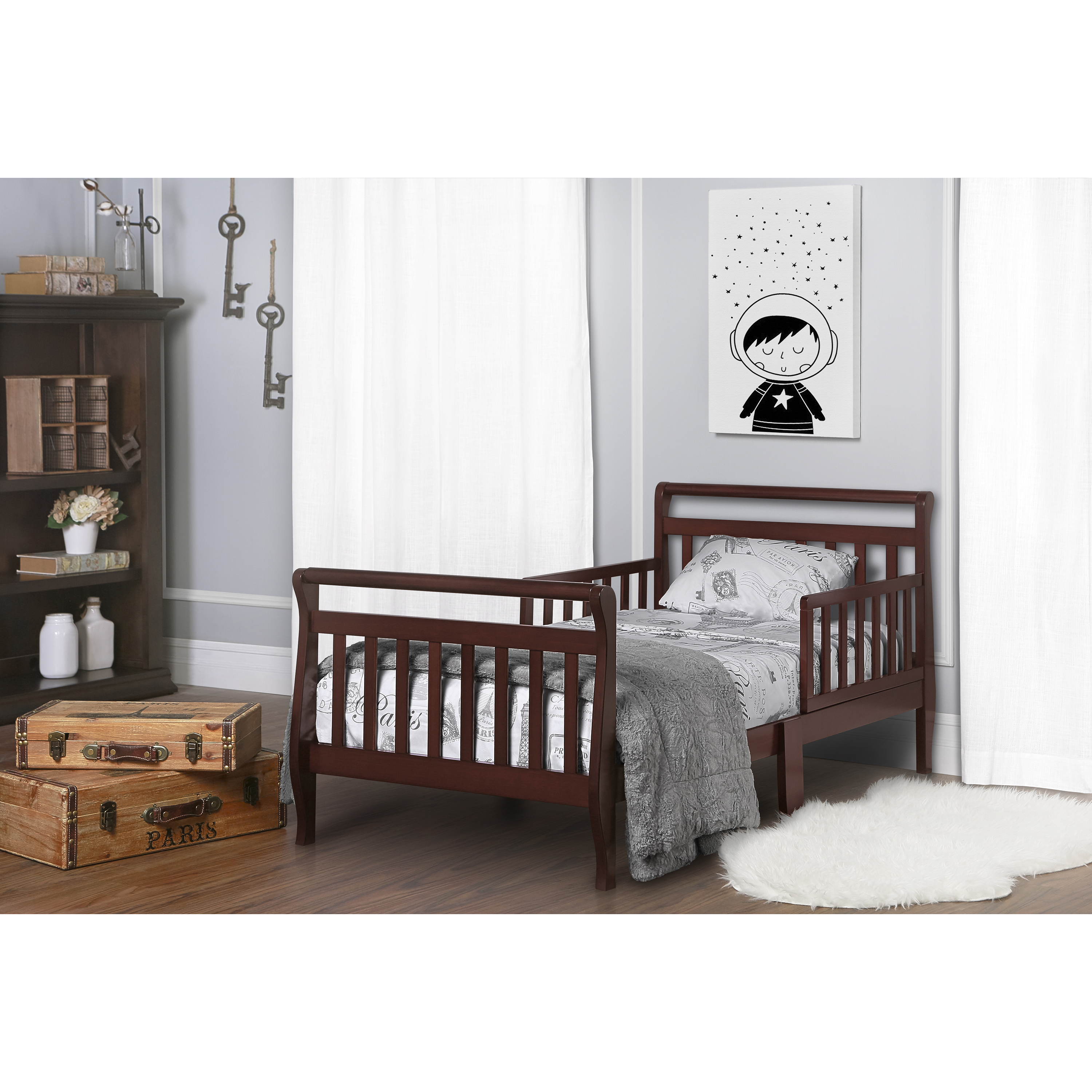 Dream On Me, Sleigh Toddler Bed, Cherry, Model #642-C - image 4 of 14