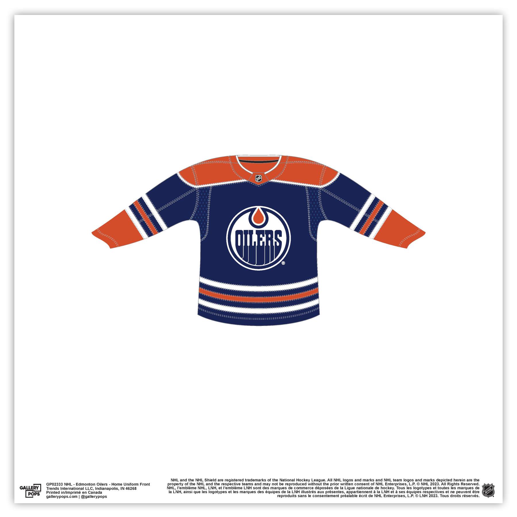 Gallery Pops NHL - Edmonton Oilers - Home Uniform Front Wall Art, Unframed Version, 12" x 12"