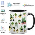 thumbnail image 3 of Cats and Plants Pink Accent Mug 11Oz, Gifts for Plants and Cats Lovers, Cat Themed Gifts For Women, Men, Plant Mom Gifts for Mom and Dad, Christmas Coffee Cups, Gifts For Gardeners Plant Lovers, 3 of 7