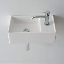 Nameeks 8031/R-41-One Hole Scarabeo 16-1/8" Ceramic Wall Mounted / Vessel Bathroom Sink -