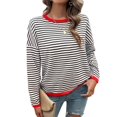 thumbnail image 5 of SWSMCLT Women's Long Sleeve Pullover Sweater Spring Winter Knitwear Soft Pullover Sweaters Knitted Crewneck Fashion Red Small, 5 of 5