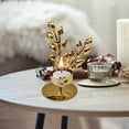 thumbnail image 3 of Wrought Iron Candle Holder Gold Metal Candle Stand for Table Decor Romantic Dinner Living Room Centerpiece Home Decor Gift(Gold-C), 3 of 6