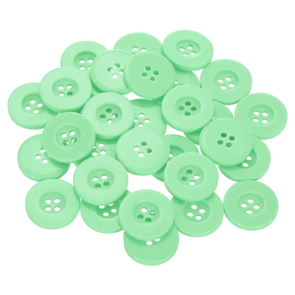 30pcs 32L Sewing Buttons 4/5"(20mm) Resin Round Flat 4-Hole Craft Replacement Buttons for Sewing Clothing and DIY, Green