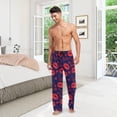 thumbnail image 2 of Men's Pajama Pants with Pockets Sleepwear Lounge Pants Stretch Casual Valentines Heart Lips, 2 of 6