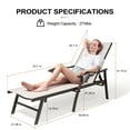 thumbnail image 4 of Crestlive Products Set of 2 Outdoor Patio Lounge Chairs Aluminum Adjustable Chaise, Beige, 4 of 8