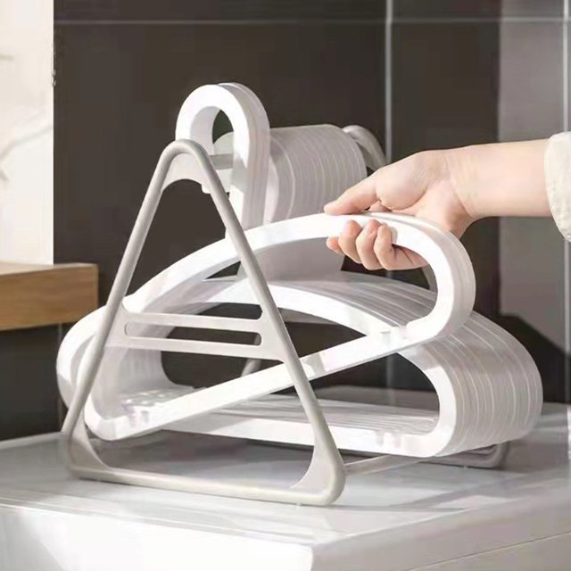 2Pcs Clothes Hanger Holders Punch-free Multifunctional Large Capacity Triangle Stand Non-slip Support Removable Balcony Bedroom Hanger Organizer Home Use