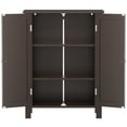 thumbnail image 6 of HomGarden 2-Door Bathroom Floor Storage Cabinet Side Cupboard W/ Adjustable Shelves,Brown, 6 of 10