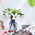 thumbnail image 5 of 5 Pack Artificial Flowers Lily Real Touch Fake Flowers for Wedding Home Party Garden Shop Office Decoration Plastic Lily Faux Flowers.C, 5 of 7