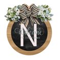 thumbnail image 2 of Corona de puerta principal Hmsavn con apellidos, ideal para todo el año, placas decorativas colgantes, corona única con apellidos, colgador de puerta para todas las estaciones, para decoración del, 2 of 4