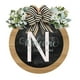 thumbnail image 2 of Corona de puerta principal Hmsavn con apellidos, ideal para todo el año, placas decorativas colgantes, corona única con apellidos, colgador de puerta para todas las estaciones, para decoración del, 2 of 4
