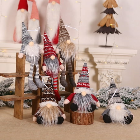 Gnome Yard Ornaments Christmas Ornament Knitted Plush Gnome Doll Christmas Tree Wall Hanging Pendant Holiday Decor Gift ()
