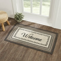 VHC Brands Floral Vine Jute Rug Rect Welcome w/Pad 27x48