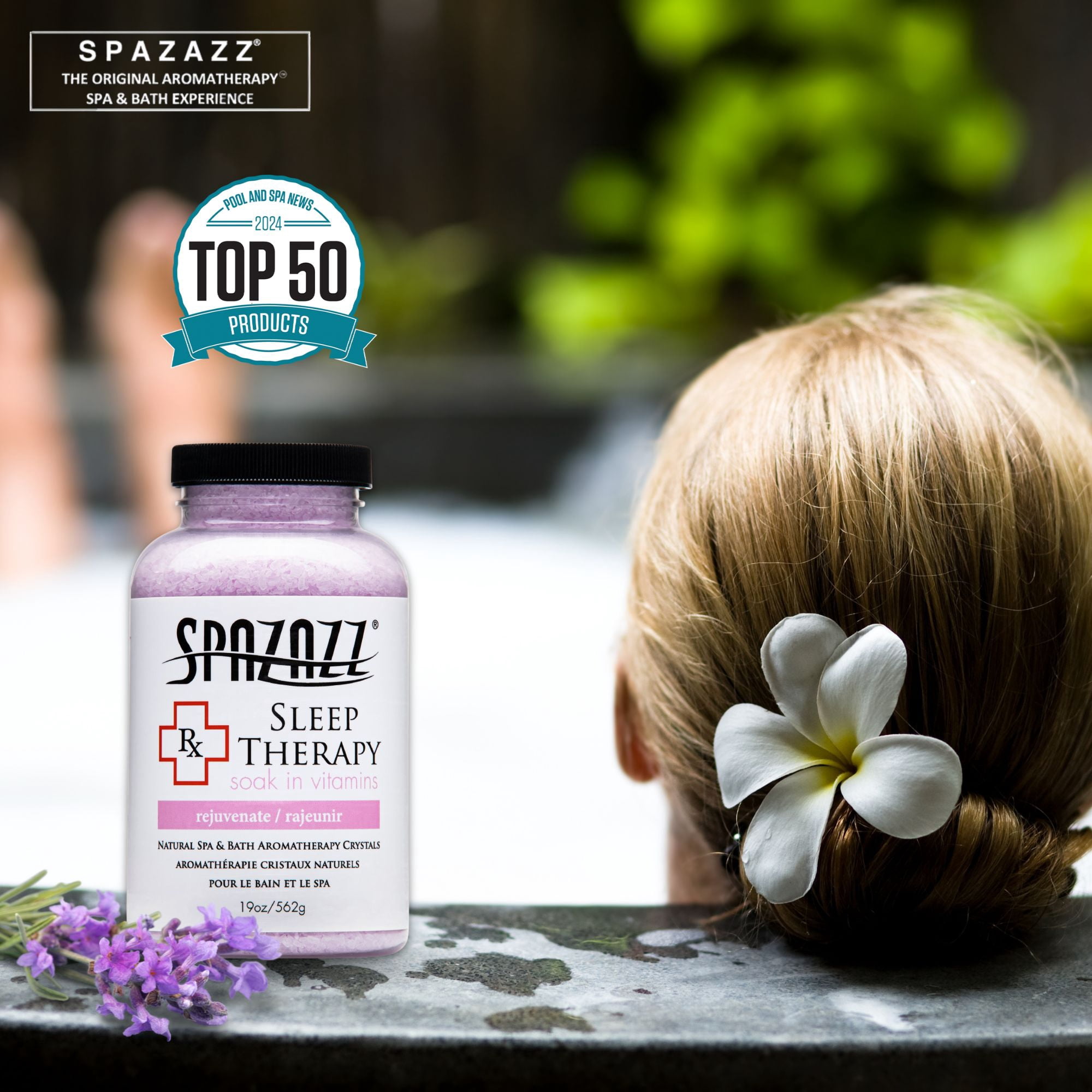 Spazazz Sleep Therapy Aromatherapy Bath Salt Crystals 2-Pack (19 Oz Each) - Spazazz Aromatherapy Bath Salts for Hot Tubs & Baths, Safe for All Spas & Bath Types