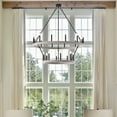thumbnail image 5 of ACROMA  20-light Modern Farmhouse 40In Round Wagon Wheel Chandelier with UL Driftwood Distressed, Satin, Matte Adjustable Painted Pine, 5 of 5