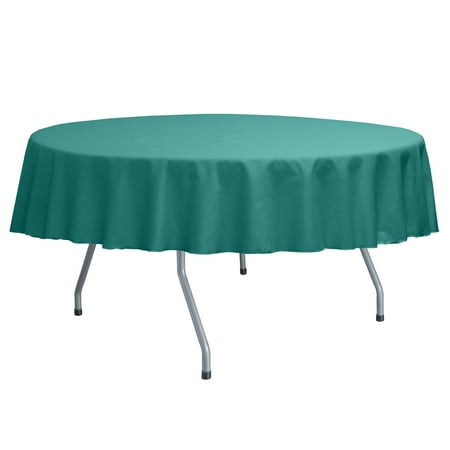 

Ultimate Textile Poly-cotton Twill 72-Inch Round Tablecloth Teal
