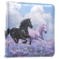 thumbnail image 2 of PU Leather Photo Album with Self-Adhesive Pages Scrapbook DIY Picture Holds 20+ Sheets Black Horse and Pink Unicorn, 2 of 9