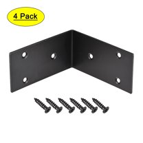 Uxcell L Shape 100x100x50mm Black Corner Brace Angle Bracket 4 Pack