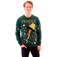 thumbnail image 2 of A Christmas Story Fragile Leg Lamp Light Up Green Ugly Christmas Sweater, 2 of 5